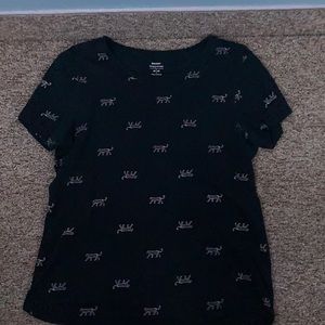 Black tee with leopards